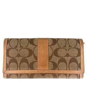 Coach Monogram Wallet| Tan and Brown